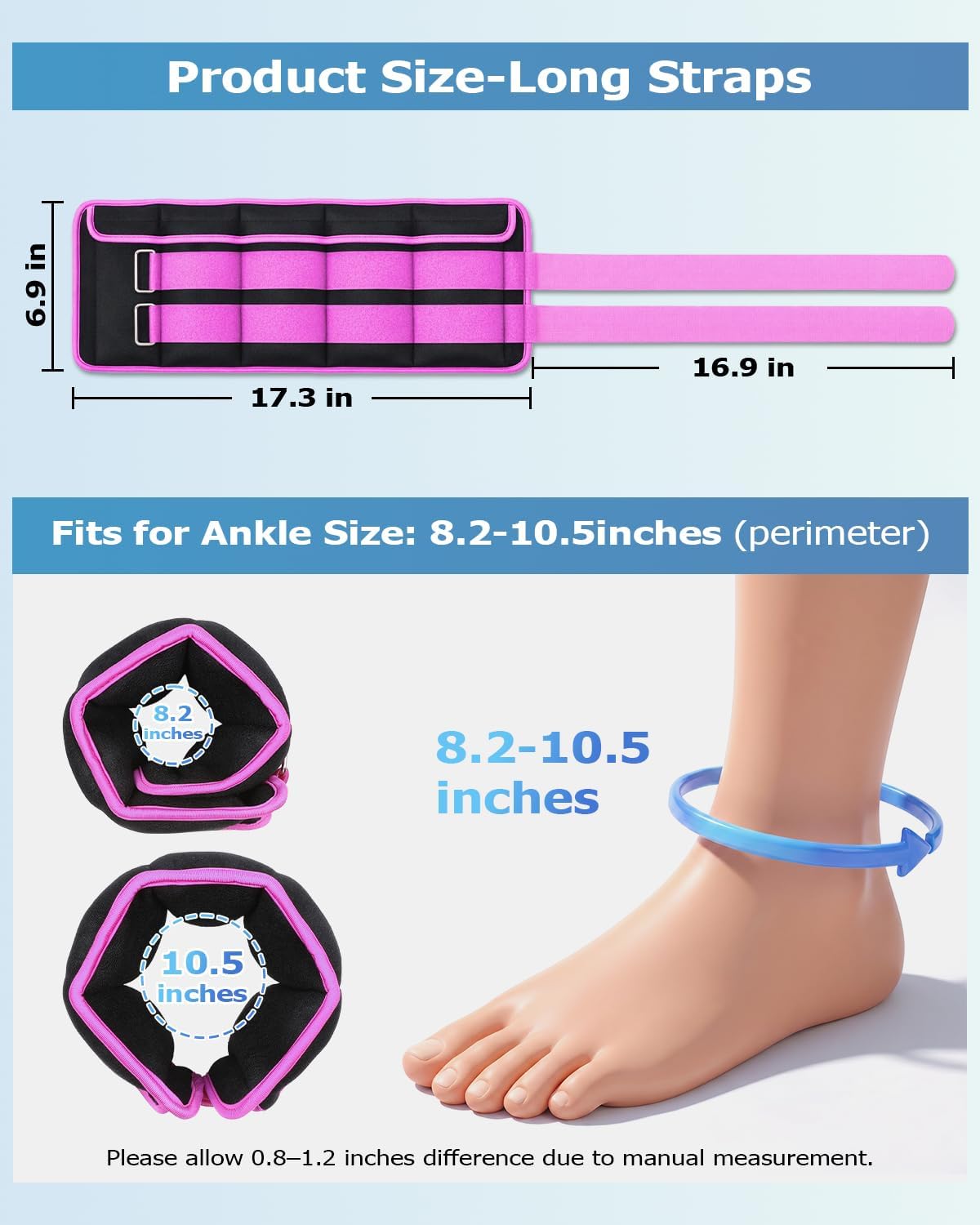 Adjustable Ankle Weights 1-3/4/5/6/8/10/12/15/20 LBS Pair with Removable Weight for Jogging, Gymnastics, Aerobics, Physical Therapy