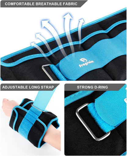 Adjustable Ankle Weights 1-3/4/5/6/8/10/12/15/20 LBS Pair with Removable Weight for Jogging, Gymnastics, Aerobics, Physical Therapy