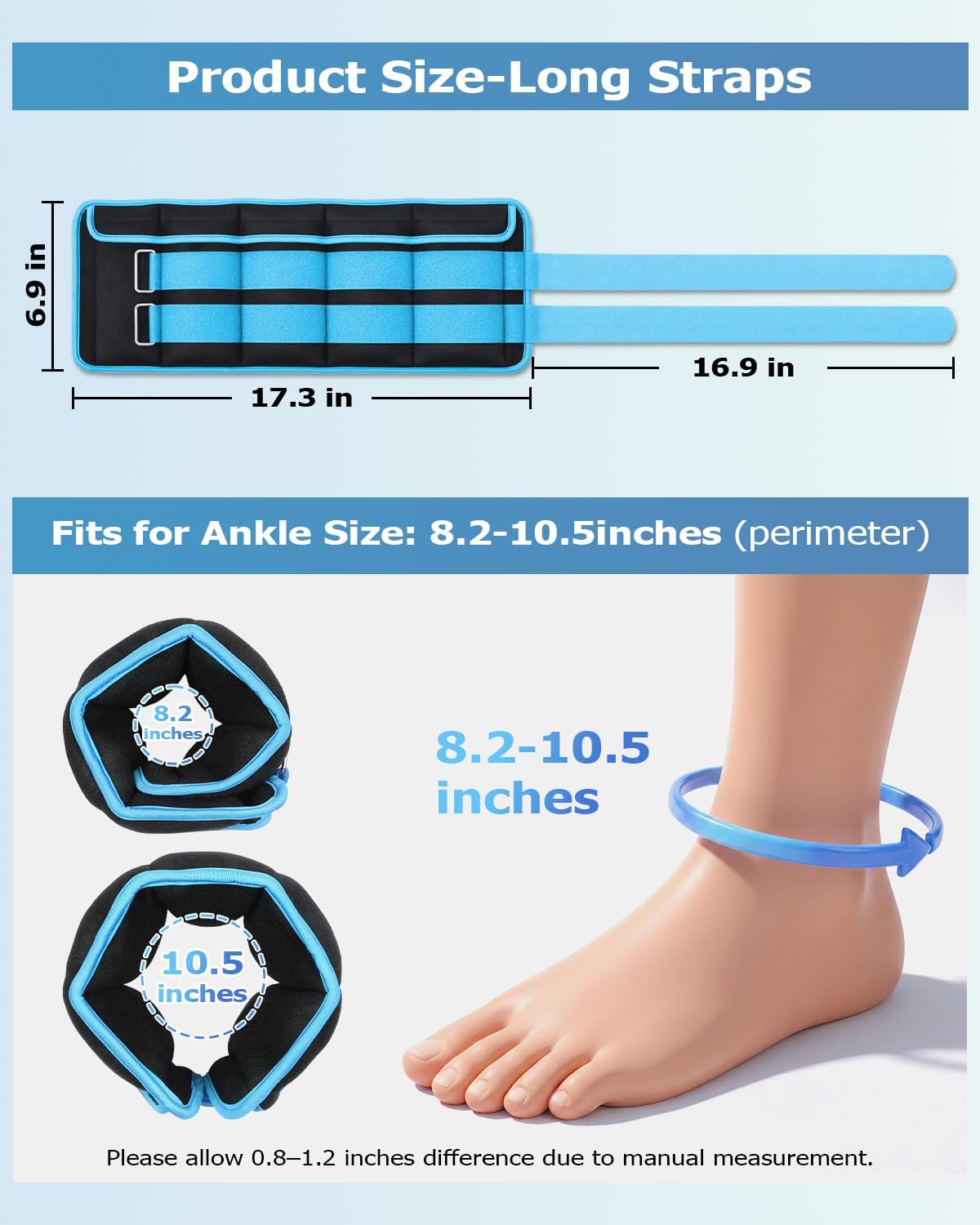 Adjustable Ankle Weights 1-3/4/5/6/8/10/12/15/20 LBS Pair with Removable Weight for Jogging, Gymnastics, Aerobics, Physical Therapy
