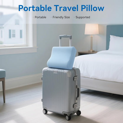 Travel Contour Memory Foam Pillow for Neck Pain Relief, White