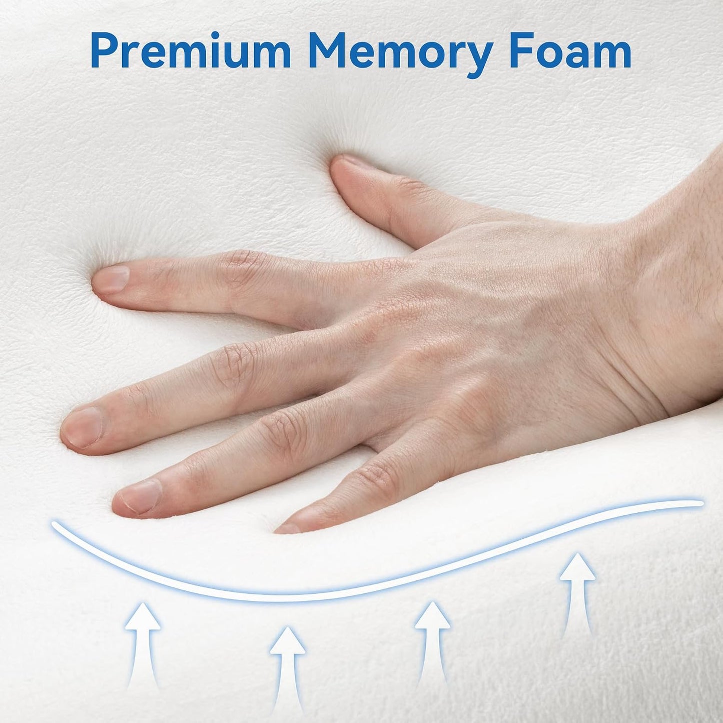 Travel Contour Memory Foam Pillow for Neck Pain Relief, White