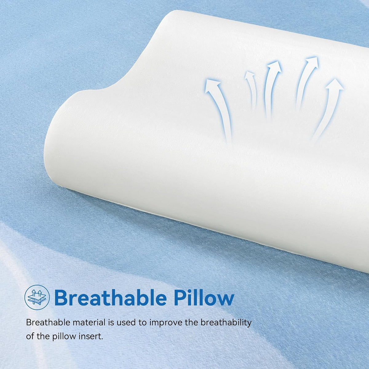 Travel Contour Memory Foam Pillow for Neck Pain Relief, White