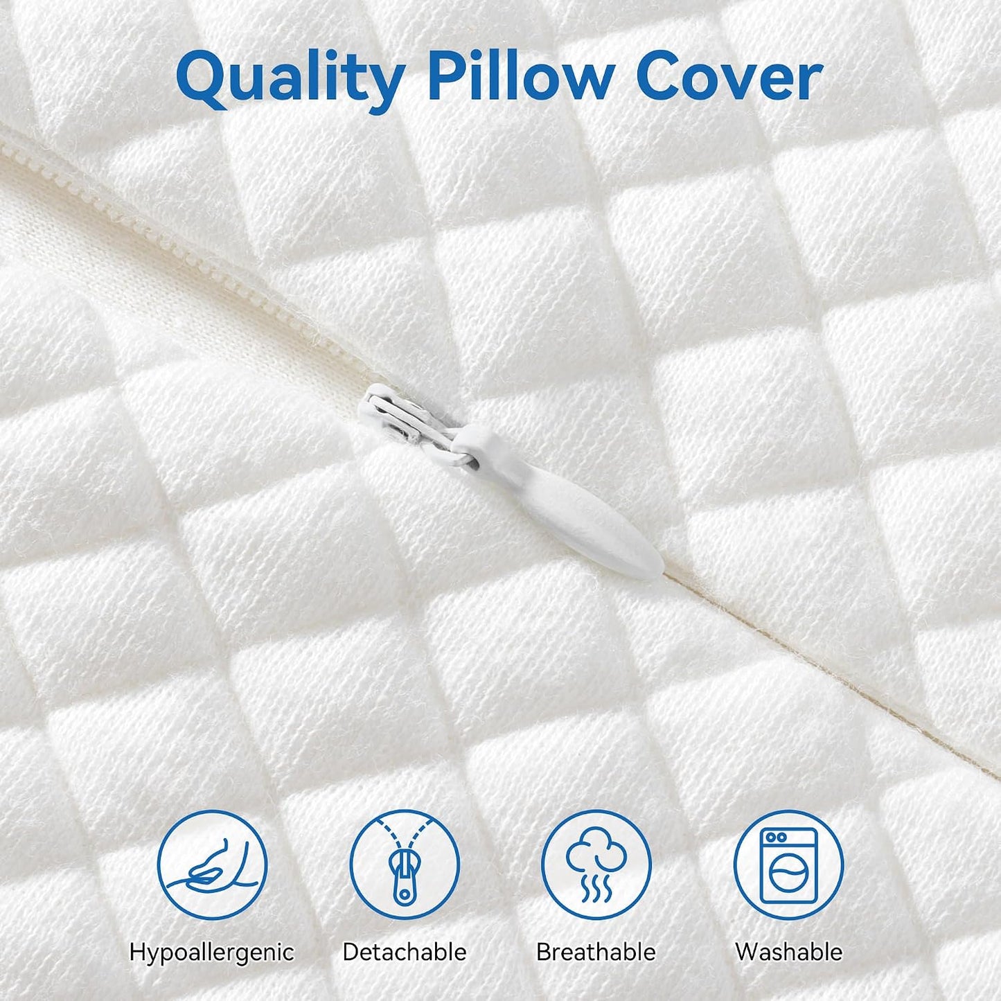 Travel Contour Memory Foam Pillow for Neck Pain Relief, White