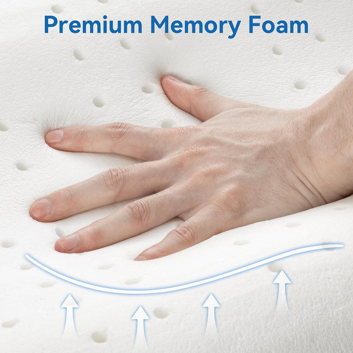 Travel Contour Memory Foam Pillow for Neck Pain Relief, White