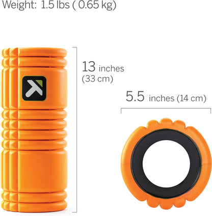 Therapy Grid Foam Roller with Free Online Instructional Videos, Original (13-inch), Orange
