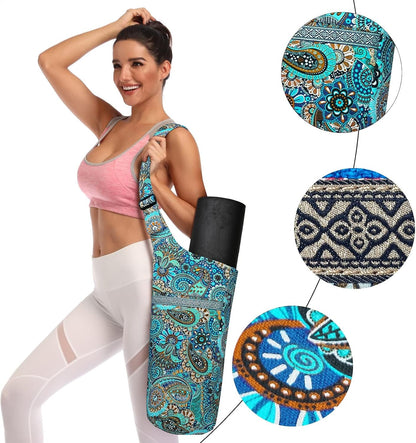 IwIeIaIrI Yoga Mat Bag for Women with Large Size Pocket and Zipper Pocket,Yoga Bag Mat Carrier Holder Fits Most Your Stuff,Yoga Accessories Gifts