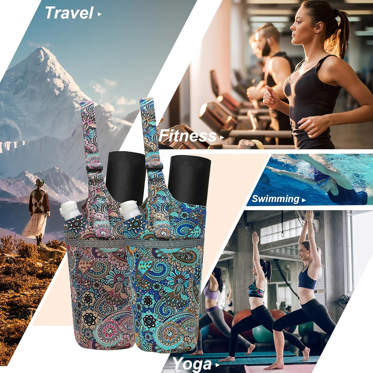 IwIeIaIrI Yoga Mat Bag for Women with Large Size Pocket and Zipper Pocket,Yoga Bag Mat Carrier Holder Fits Most Your Stuff,Yoga Accessories Gifts