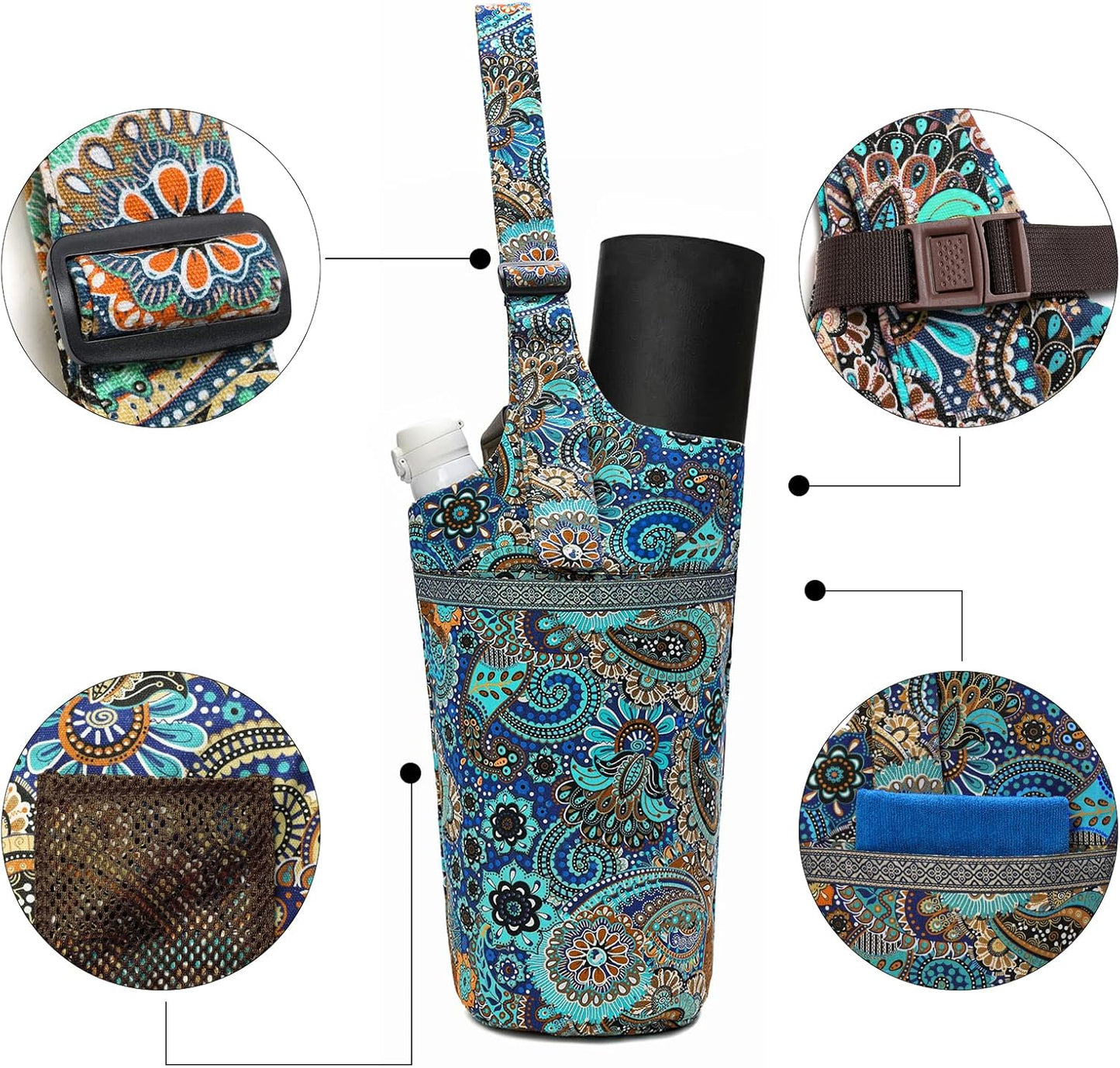 IwIeIaIrI Yoga Mat Bag for Women with Large Size Pocket and Zipper Pocket,Yoga Bag Mat Carrier Holder Fits Most Your Stuff,Yoga Accessories Gifts