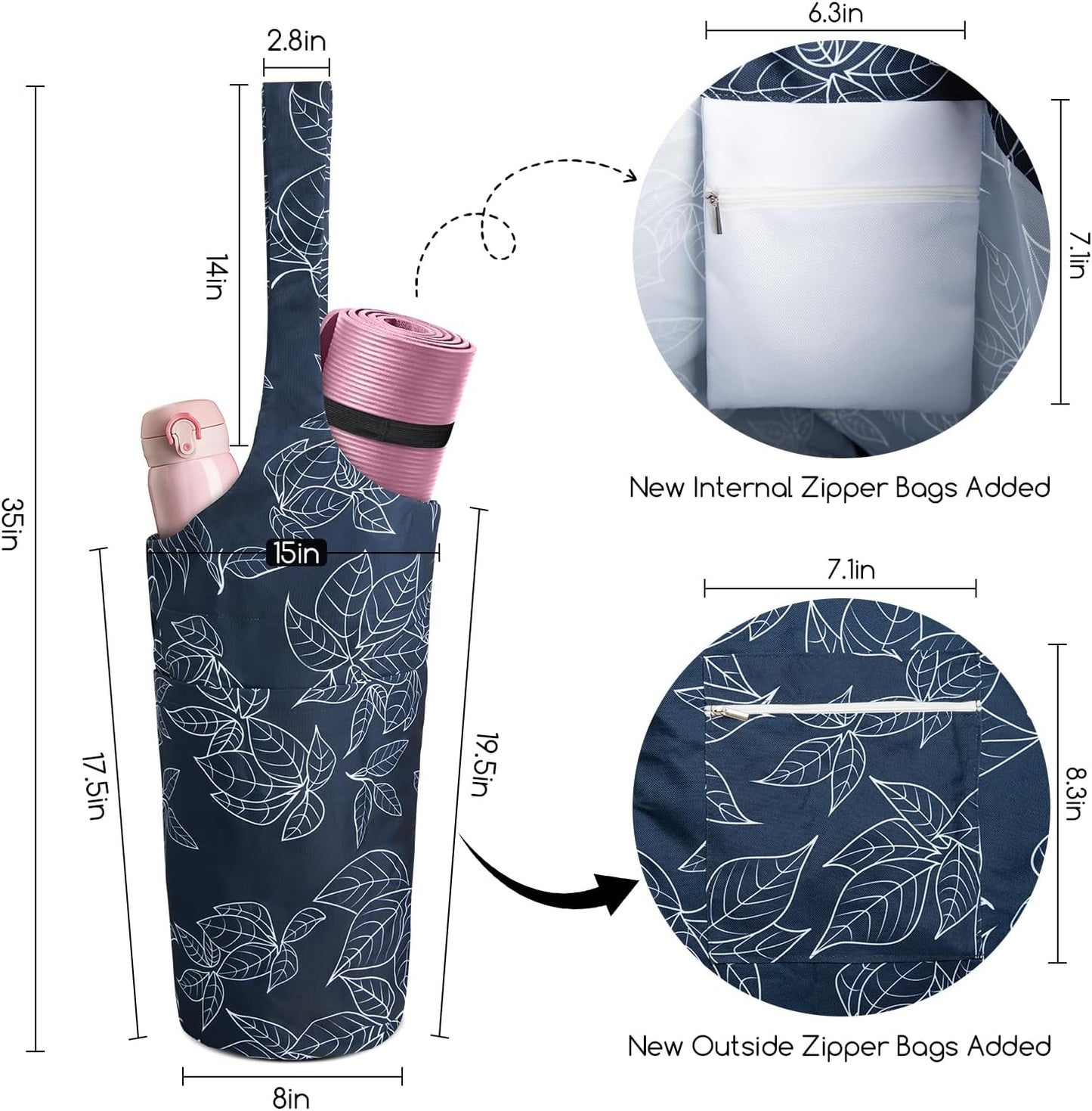 IwIeIaIrI Yoga Mat Bag for Women with Large Size Pocket and Zipper Pocket,Yoga Bag Mat Carrier Holder Fits Most Your Stuff,Yoga Accessories Gifts