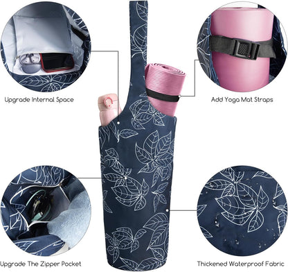 IwIeIaIrI Yoga Mat Bag for Women with Large Size Pocket and Zipper Pocket,Yoga Bag Mat Carrier Holder Fits Most Your Stuff,Yoga Accessories Gifts