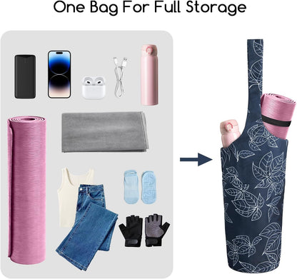 IwIeIaIrI Yoga Mat Bag for Women with Large Size Pocket and Zipper Pocket,Yoga Bag Mat Carrier Holder Fits Most Your Stuff,Yoga Accessories Gifts