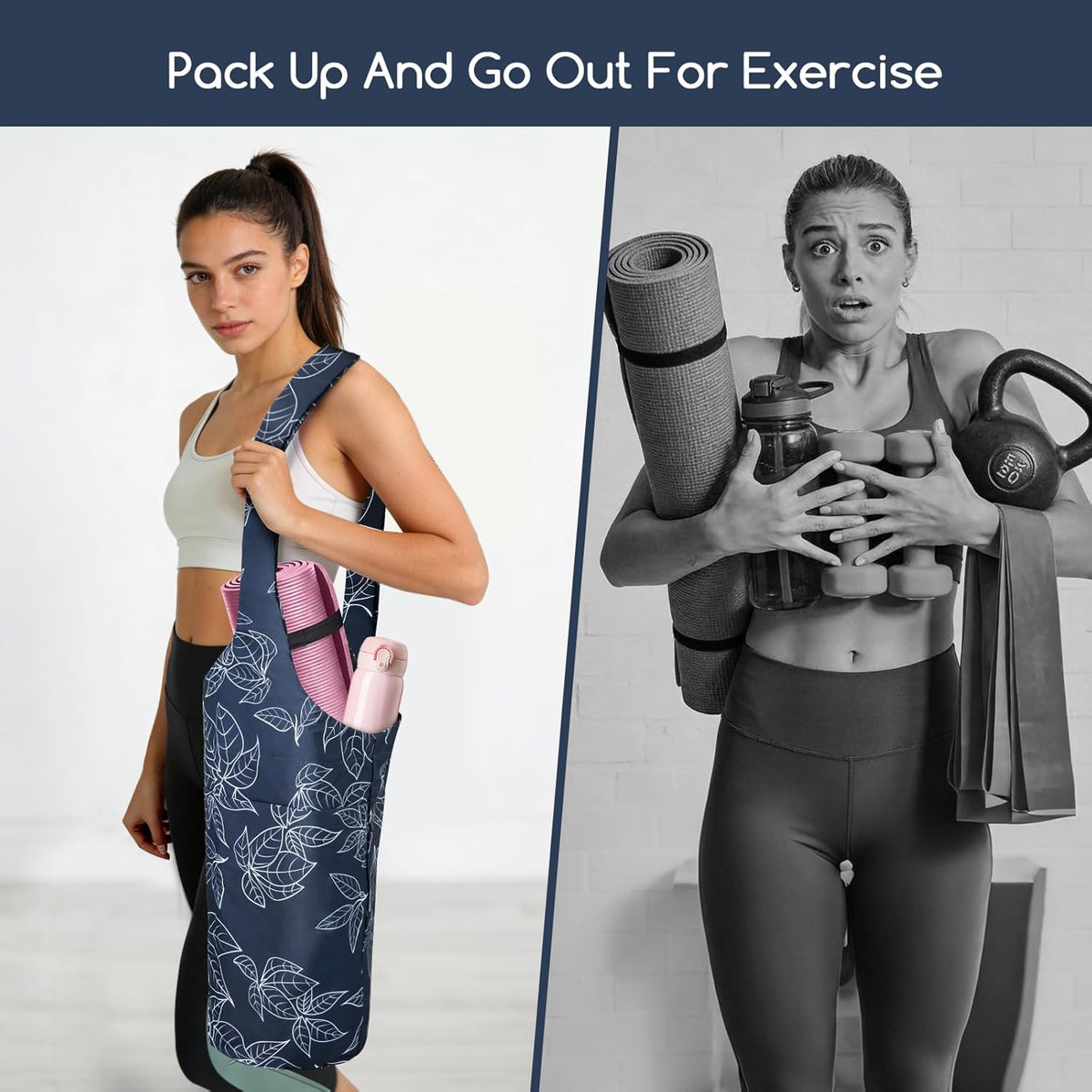 IwIeIaIrI Yoga Mat Bag for Women with Large Size Pocket and Zipper Pocket,Yoga Bag Mat Carrier Holder Fits Most Your Stuff,Yoga Accessories Gifts