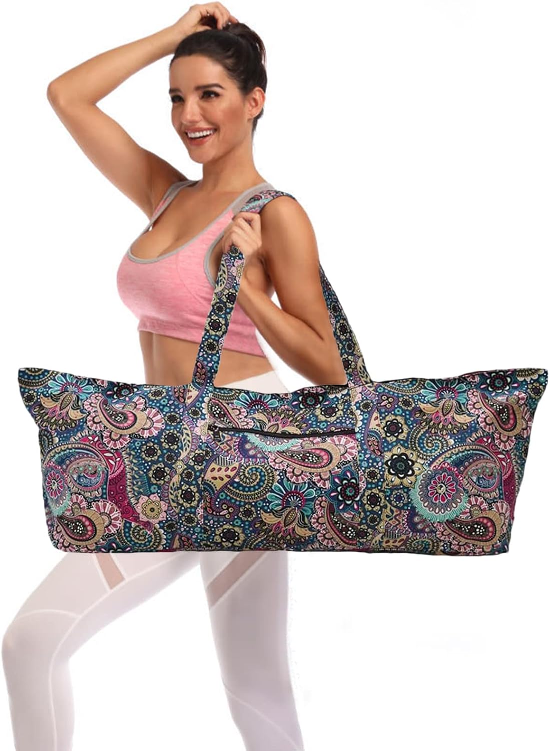 IwIeIaIrI Yoga Mat Bag for Women with Large Size Pocket and Zipper Pocket,Yoga Bag Mat Carrier Holder Fits Most Your Stuff,Yoga Accessories Gifts