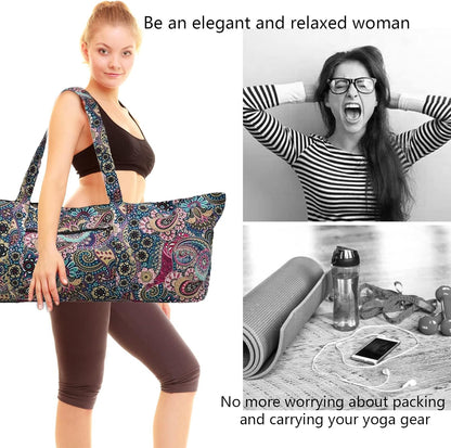 IwIeIaIrI Yoga Mat Bag for Women with Large Size Pocket and Zipper Pocket,Yoga Bag Mat Carrier Holder Fits Most Your Stuff,Yoga Accessories Gifts
