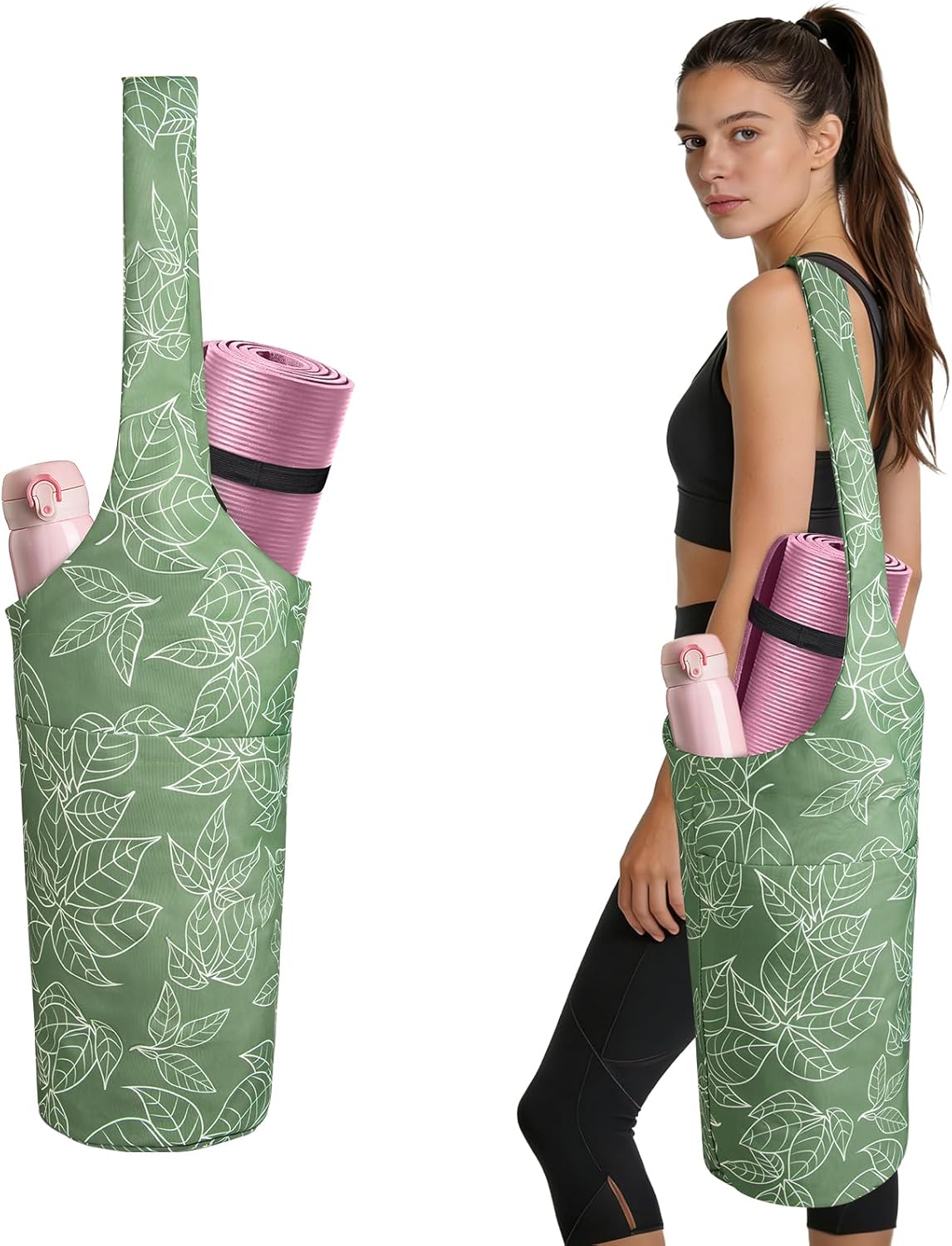 IwIeIaIrI Yoga Mat Bag for Women with Large Size Pocket and Zipper Pocket,Yoga Bag Mat Carrier Holder Fits Most Your Stuff,Yoga Accessories Gifts