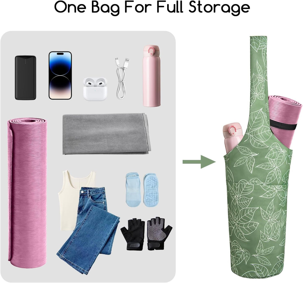 IwIeIaIrI Yoga Mat Bag for Women with Large Size Pocket and Zipper Pocket,Yoga Bag Mat Carrier Holder Fits Most Your Stuff,Yoga Accessories Gifts