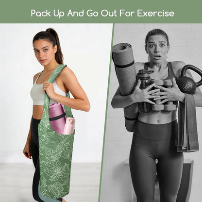 IwIeIaIrI Yoga Mat Bag for Women with Large Size Pocket and Zipper Pocket,Yoga Bag Mat Carrier Holder Fits Most Your Stuff,Yoga Accessories Gifts