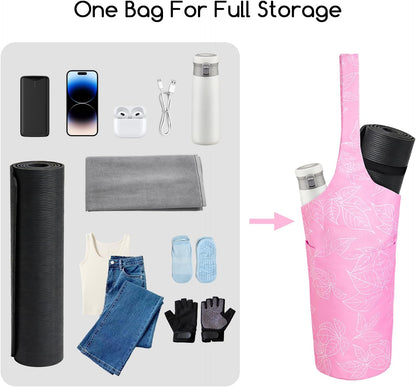 IwIeIaIrI Yoga Mat Bag for Women with Large Size Pocket and Zipper Pocket,Yoga Bag Mat Carrier Holder Fits Most Your Stuff,Yoga Accessories Gifts