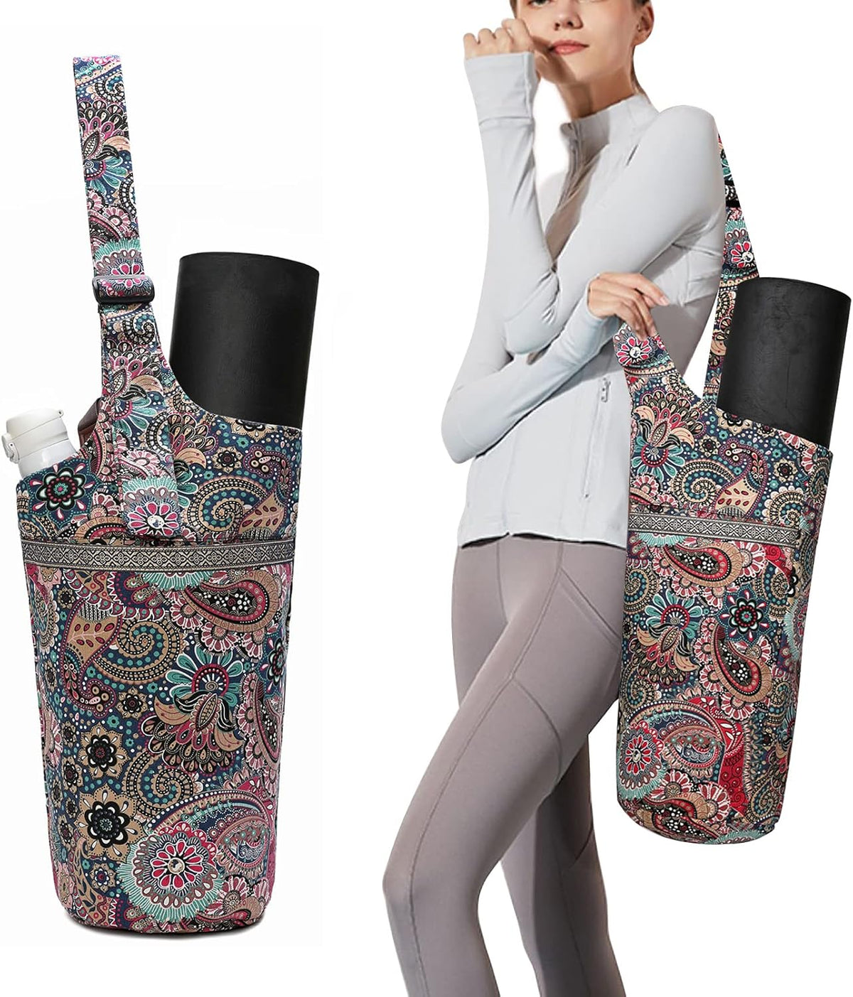 IwIeIaIrI Yoga Mat Bag for Women with Large Size Pocket and Zipper Pocket,Yoga Bag Mat Carrier Holder Fits Most Your Stuff,Yoga Accessories Gifts