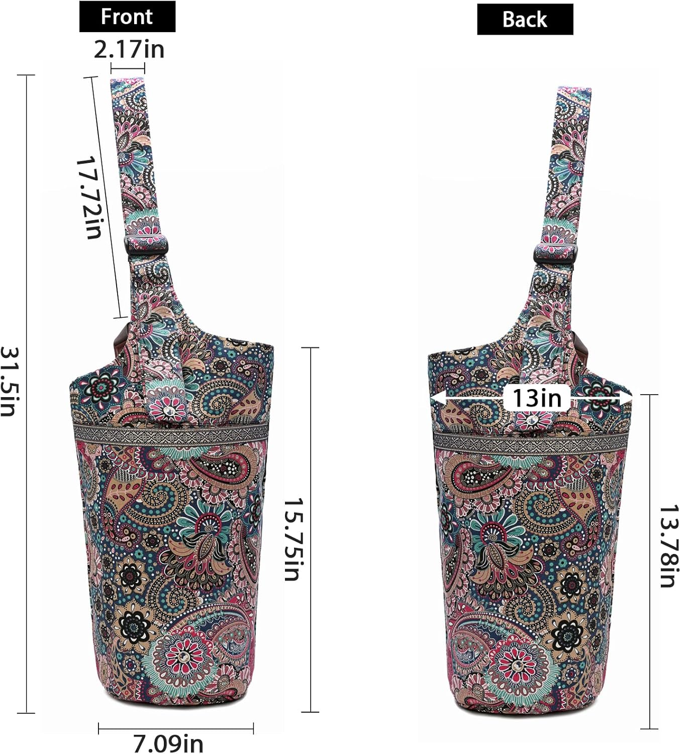 IwIeIaIrI Yoga Mat Bag for Women with Large Size Pocket and Zipper Pocket,Yoga Bag Mat Carrier Holder Fits Most Your Stuff,Yoga Accessories Gifts