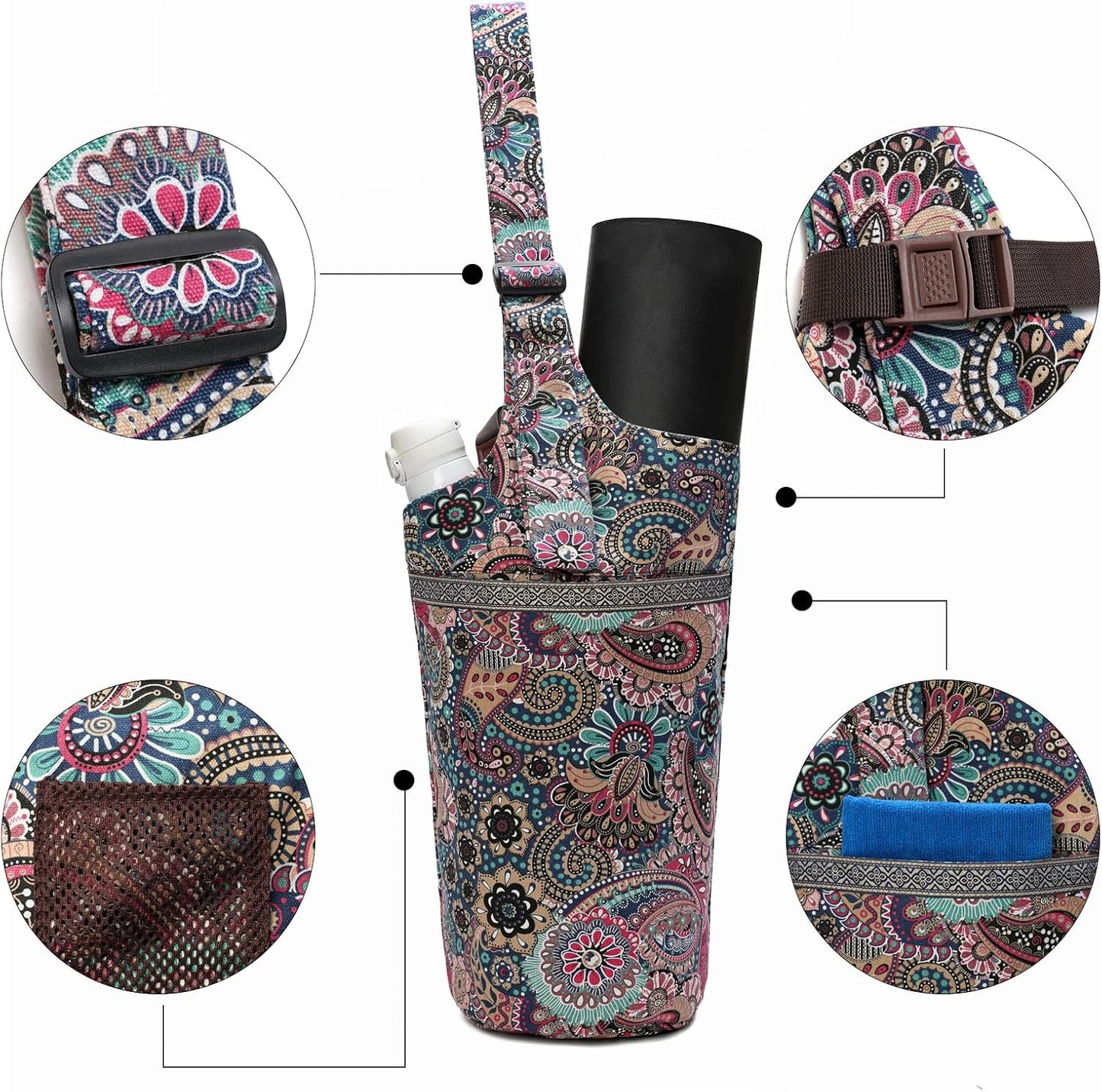 IwIeIaIrI Yoga Mat Bag for Women with Large Size Pocket and Zipper Pocket,Yoga Bag Mat Carrier Holder Fits Most Your Stuff,Yoga Accessories Gifts