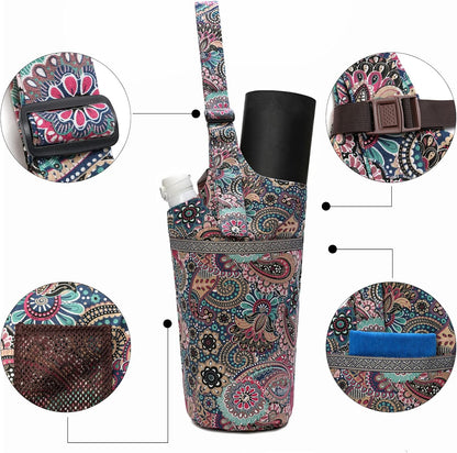 IwIeIaIrI Yoga Mat Bag for Women with Large Size Pocket and Zipper Pocket,Yoga Bag Mat Carrier Holder Fits Most Your Stuff,Yoga Accessories Gifts