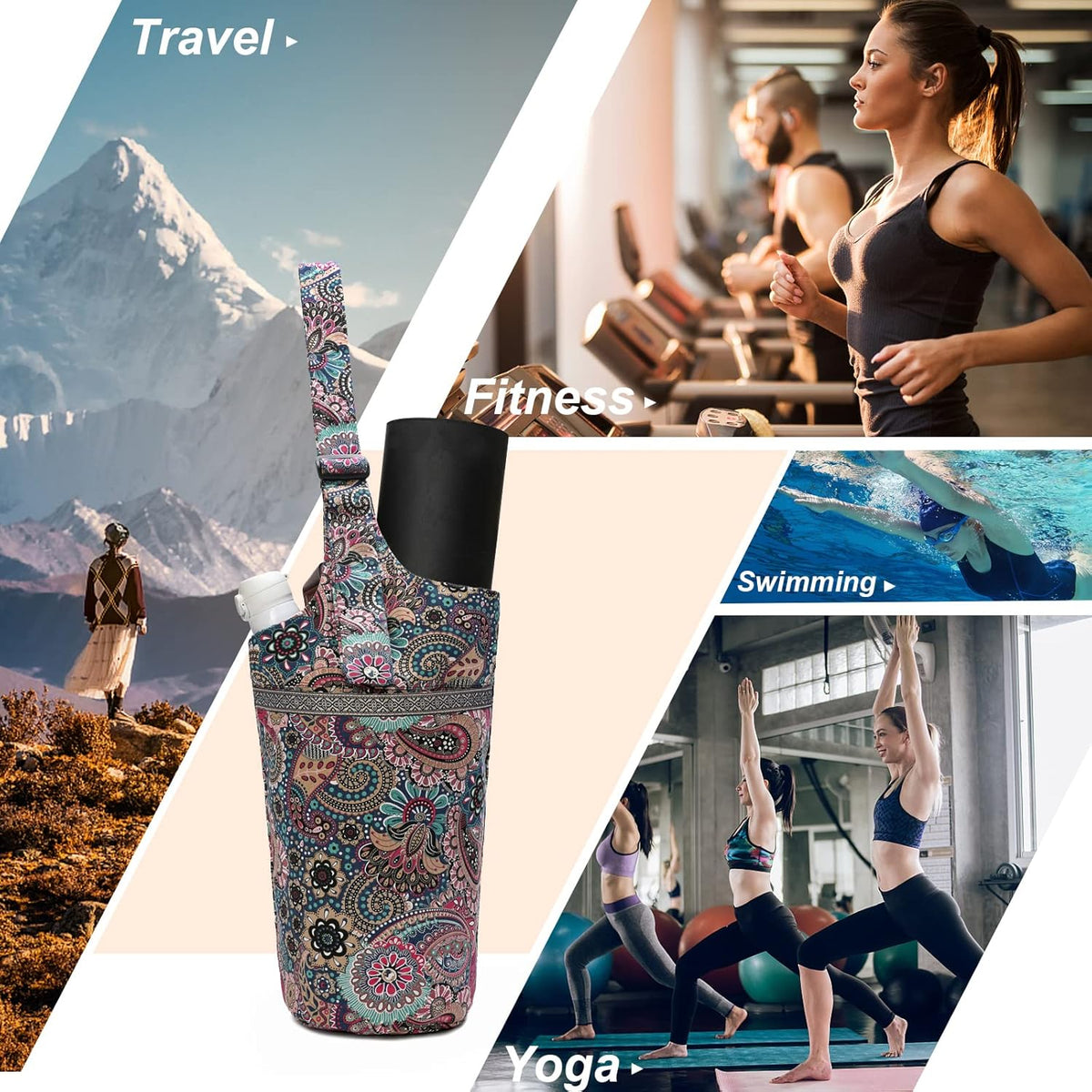 IwIeIaIrI Yoga Mat Bag for Women with Large Size Pocket and Zipper Pocket,Yoga Bag Mat Carrier Holder Fits Most Your Stuff,Yoga Accessories Gifts