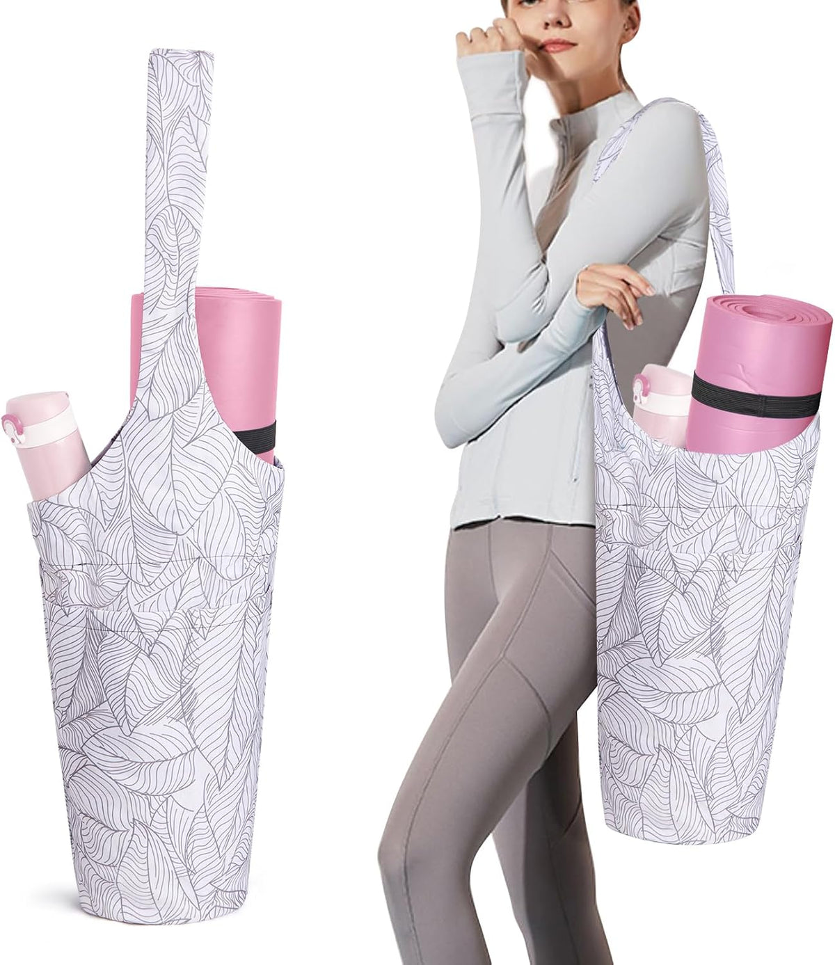 IwIeIaIrI Yoga Mat Bag for Women with Large Size Pocket and Zipper Pocket,Yoga Bag Mat Carrier Holder Fits Most Your Stuff,Yoga Accessories Gifts
