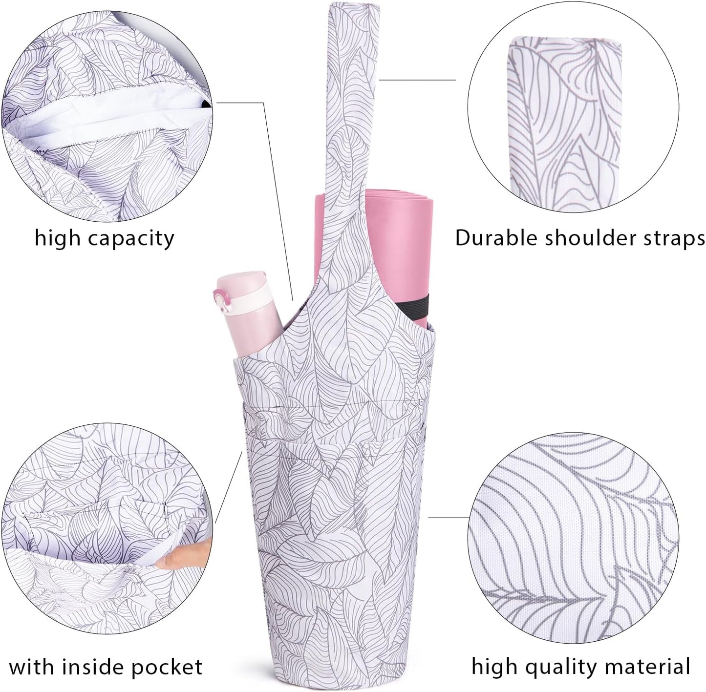 IwIeIaIrI Yoga Mat Bag for Women with Large Size Pocket and Zipper Pocket,Yoga Bag Mat Carrier Holder Fits Most Your Stuff,Yoga Accessories Gifts