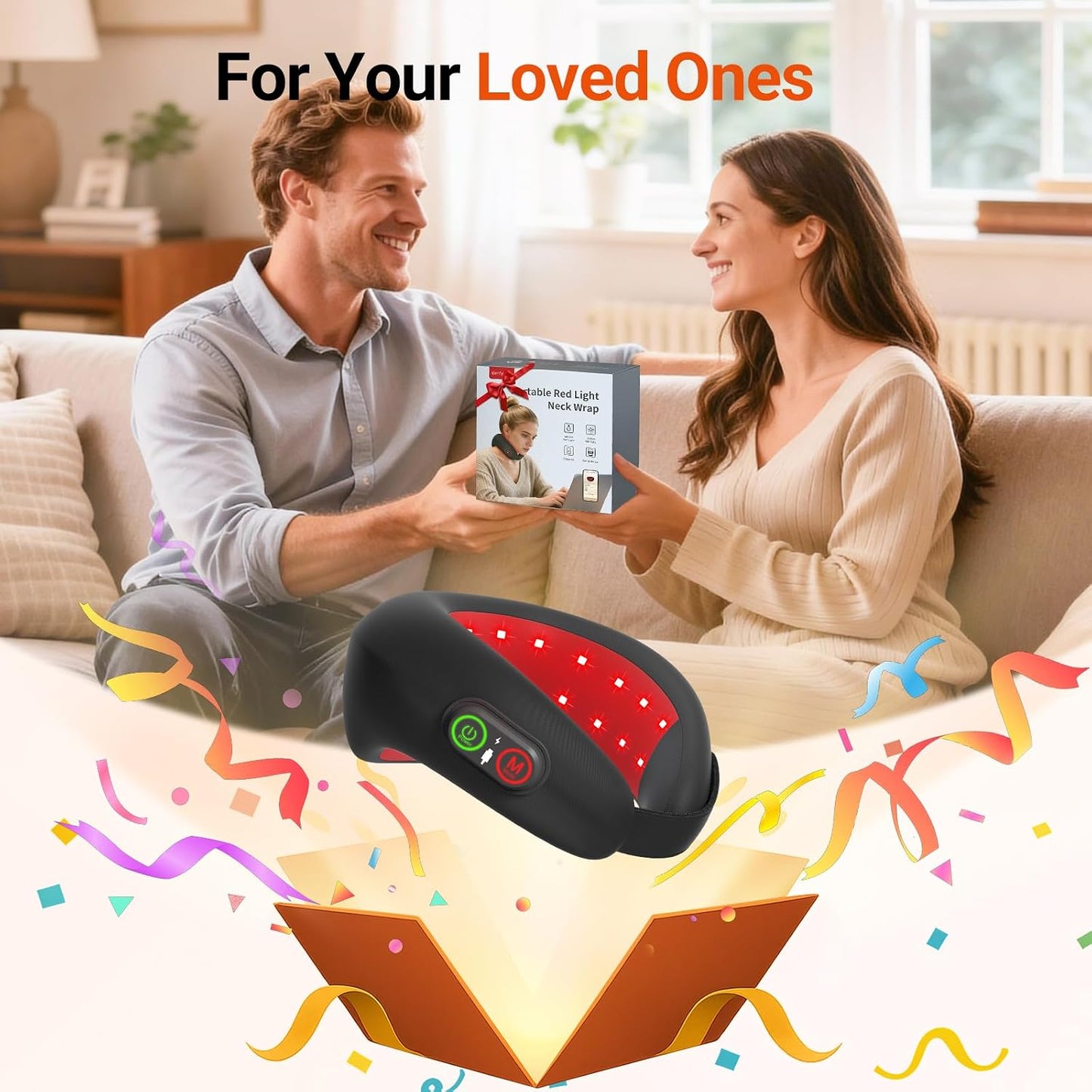 Cordless Red Light Therapy for Neck, Gifts for Women Men Mom Dad