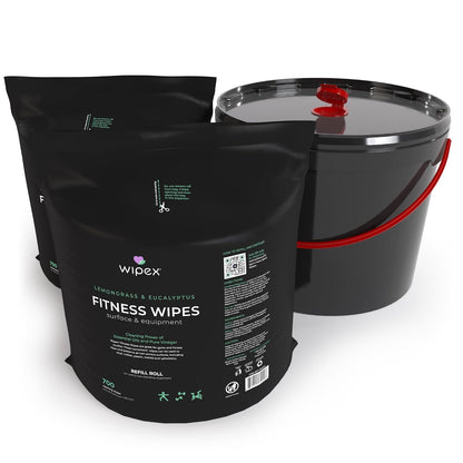 Gym Wipes for Equipment Cleaning - 700 Large 8"x12" Natural Fitness Wipes Refills for Dispensers - Made with Lemongrass, Eucalyptus Oil & Vinegar, Bulk Surface Multipurpose (1 Pack)