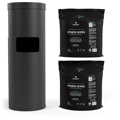 Gym Wipes for Equipment Cleaning - 700 Large 8"x12" Natural Fitness Wipes Refills for Dispensers - Made with Lemongrass, Eucalyptus Oil & Vinegar, Bulk Surface Multipurpose (1 Pack)