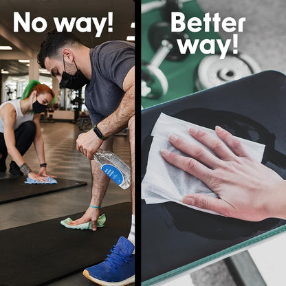 Gym Wipes for Equipment Cleaning - 700 Large 8"x12" Natural Fitness Wipes Refills for Dispensers - Made with Lemongrass, Eucalyptus Oil & Vinegar, Bulk Surface Multipurpose (1 Pack)