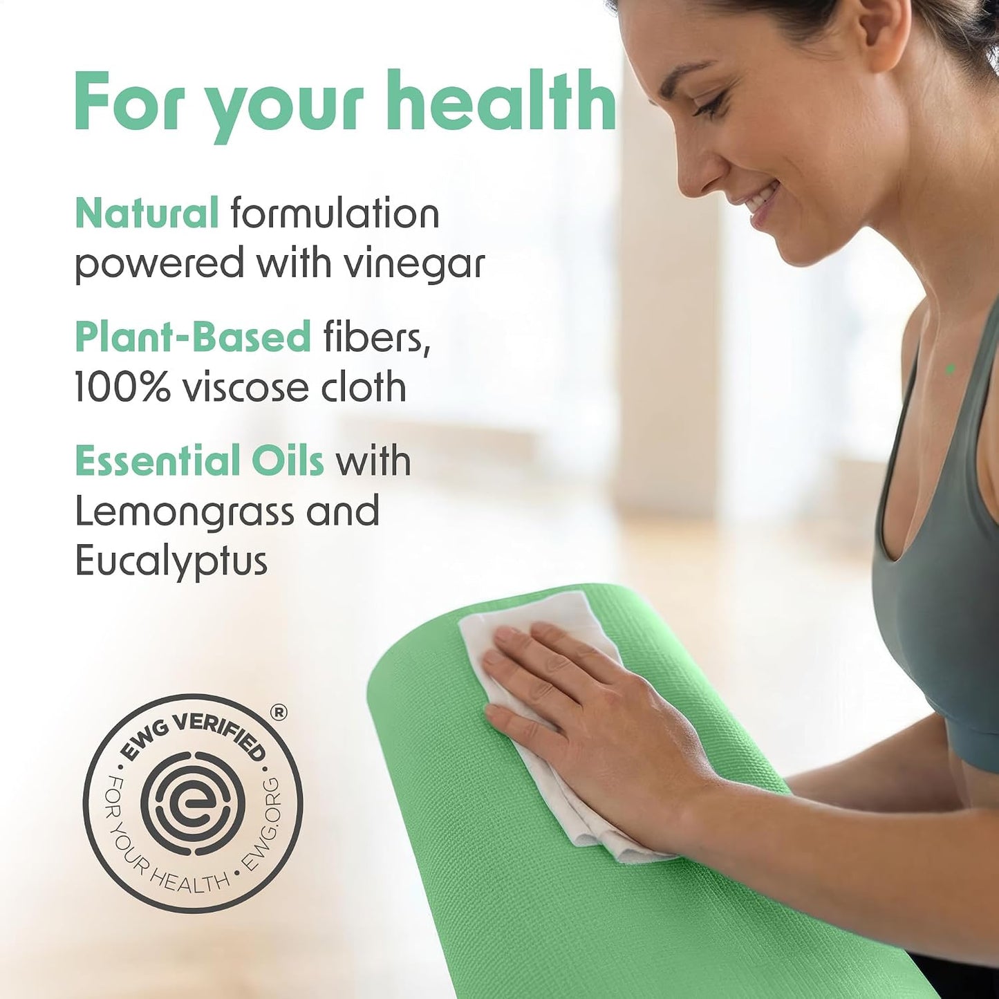 Gym Wipes for Equipment Cleaning - 700 Large 8"x12" Natural Fitness Wipes Refills for Dispensers - Made with Lemongrass, Eucalyptus Oil & Vinegar, Bulk Surface Multipurpose (1 Pack)