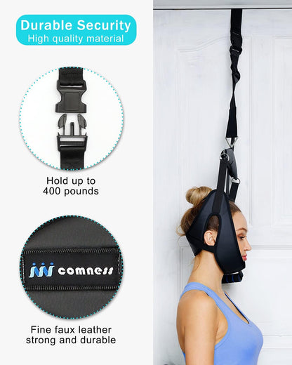 Cervical Neck Traction Device Over Door for Home Use, Portable Neck Stretcher Hammock for Neck Pain Relief, Physical Therapy AIDS for Neck Decompressor.