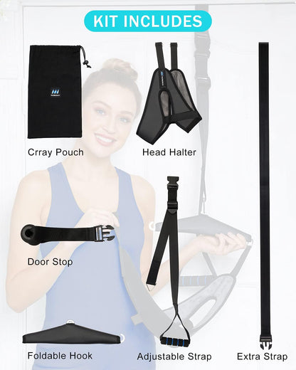 Cervical Neck Traction Device Over Door for Home Use, Portable Neck Stretcher Hammock for Neck Pain Relief, Physical Therapy AIDS for Neck Decompressor.