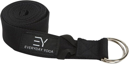 Strap with Metal D-Ring - Durable Stretching Strap for Yoga, Pilates, Flexibility & Physical Therapy (6ft, 8ft, 10ft)