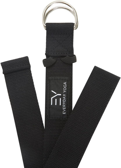 Strap with Metal D-Ring - Durable Stretching Strap for Yoga, Pilates, Flexibility & Physical Therapy (6ft, 8ft, 10ft)