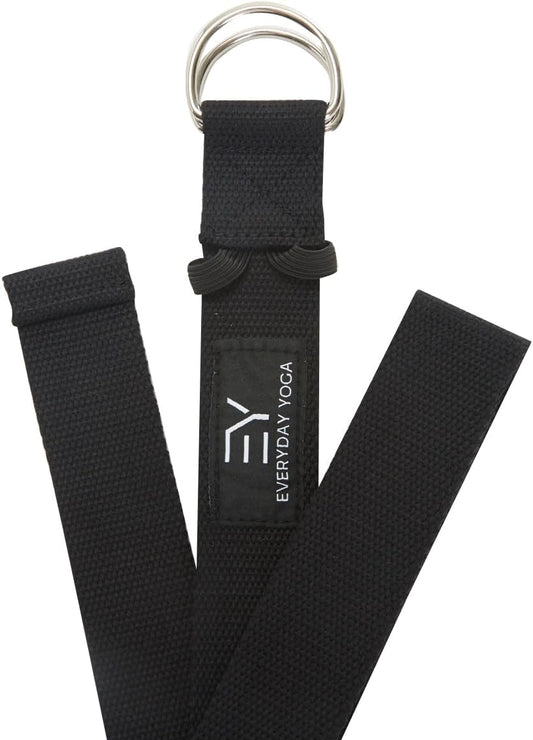 Strap with Metal D-Ring - Durable Stretching Strap for Yoga, Pilates, Flexibility & Physical Therapy (6ft, 8ft, 10ft)