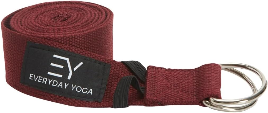 Strap with Metal D-Ring - Durable Stretching Strap for Yoga, Pilates, Flexibility & Physical Therapy (6ft, 8ft, 10ft)