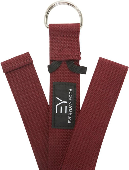 Strap with Metal D-Ring - Durable Stretching Strap for Yoga, Pilates, Flexibility & Physical Therapy (6ft, 8ft, 10ft)