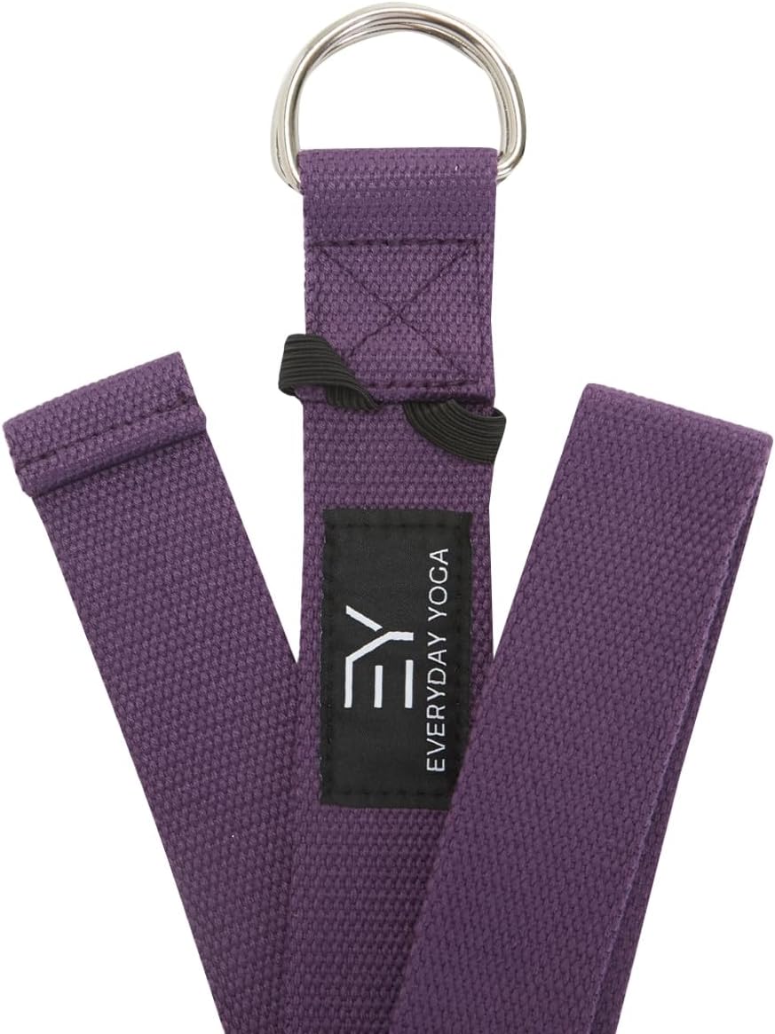 Strap with Metal D-Ring - Durable Stretching Strap for Yoga, Pilates, Flexibility & Physical Therapy (6ft, 8ft, 10ft)