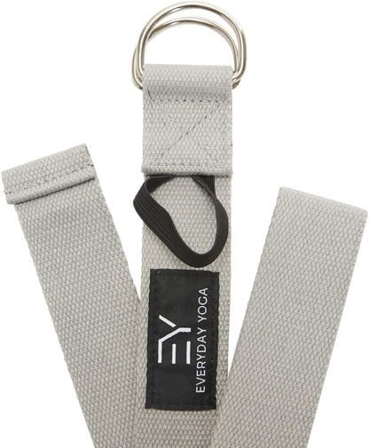 Strap with Metal D-Ring - Durable Stretching Strap for Yoga, Pilates, Flexibility & Physical Therapy (6ft, 8ft, 10ft)