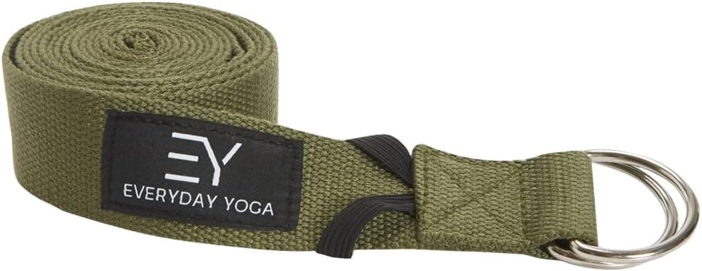 Strap with Metal D-Ring - Durable Stretching Strap for Yoga, Pilates, Flexibility & Physical Therapy (6ft, 8ft, 10ft)