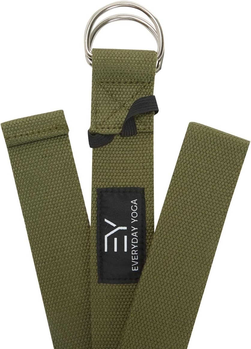 Strap with Metal D-Ring - Durable Stretching Strap for Yoga, Pilates, Flexibility & Physical Therapy (6ft, 8ft, 10ft)