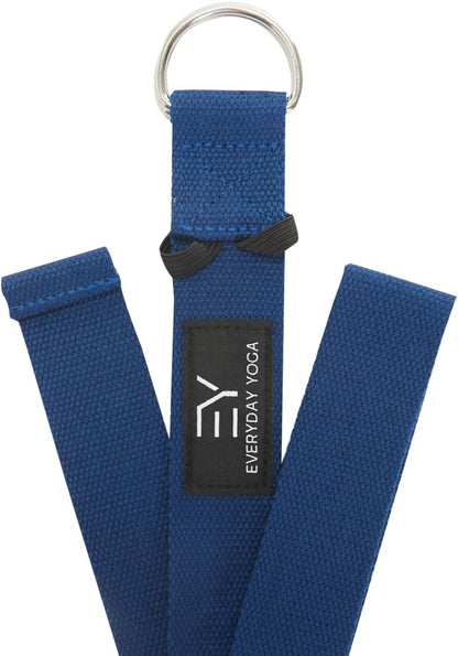Strap with Metal D-Ring - Durable Stretching Strap for Yoga, Pilates, Flexibility & Physical Therapy (6ft, 8ft, 10ft)