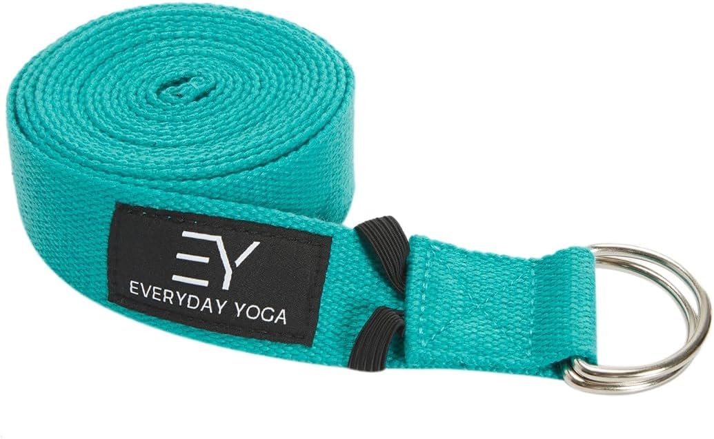 Strap with Metal D-Ring - Durable Stretching Strap for Yoga, Pilates, Flexibility & Physical Therapy (6ft, 8ft, 10ft)