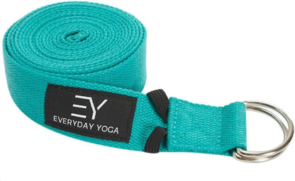 Strap with Metal D-Ring - Durable Stretching Strap for Yoga, Pilates, Flexibility & Physical Therapy (6ft, 8ft, 10ft)