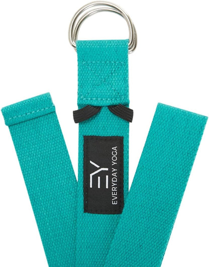 Strap with Metal D-Ring - Durable Stretching Strap for Yoga, Pilates, Flexibility & Physical Therapy (6ft, 8ft, 10ft)
