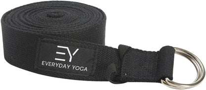 Strap with Metal D-Ring - Durable Stretching Strap for Yoga, Pilates, Flexibility & Physical Therapy (6ft, 8ft, 10ft)